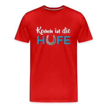 Komm in die Hufe - Männer Premium Bio T-Shirt - Rot - Vorne - Damien (186cm)