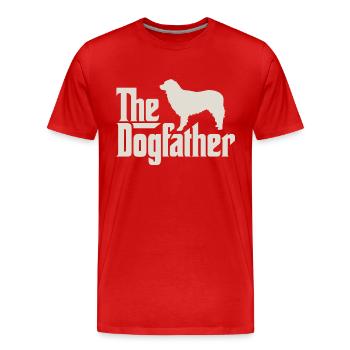 The Dogfather - Australian / American Shepherd - Männer Premium Bio T-Shirt - Rot - Vorne - Damien (186cm)