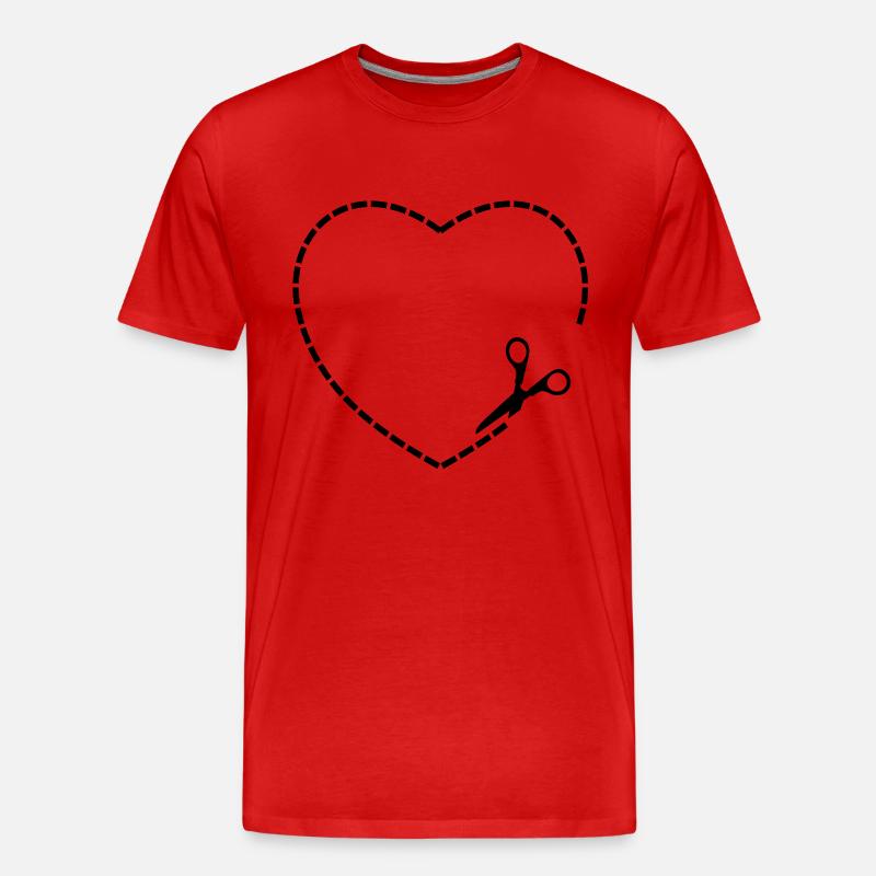 herz - Männer Premium Bio T-Shirt - Rot