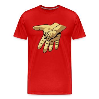 hand_in_hand - Men's Premium Organic T-Shirt - red - Front - Damien (186cm)