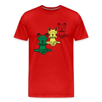 Relaxation de grenouille yoga méditation - T-shirt bio Premium Homme - rouge - Devant - Damien (186cm)