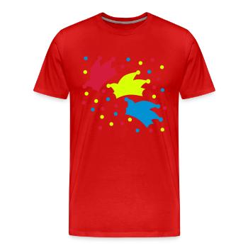 Narrenkappe / Konfetti / Fasching - Männer Premium Bio T-Shirt - Rot - Vorne - Damien (186cm)
