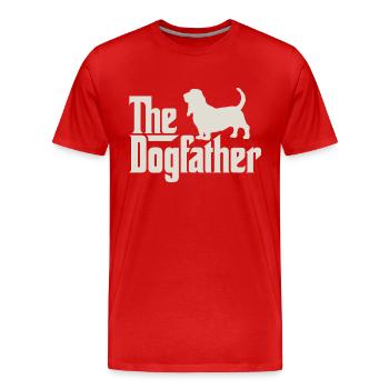 The Dogfather - Basset Hound - Männer Premium Bio T-Shirt - Rot - Vorne - Damien (186cm)