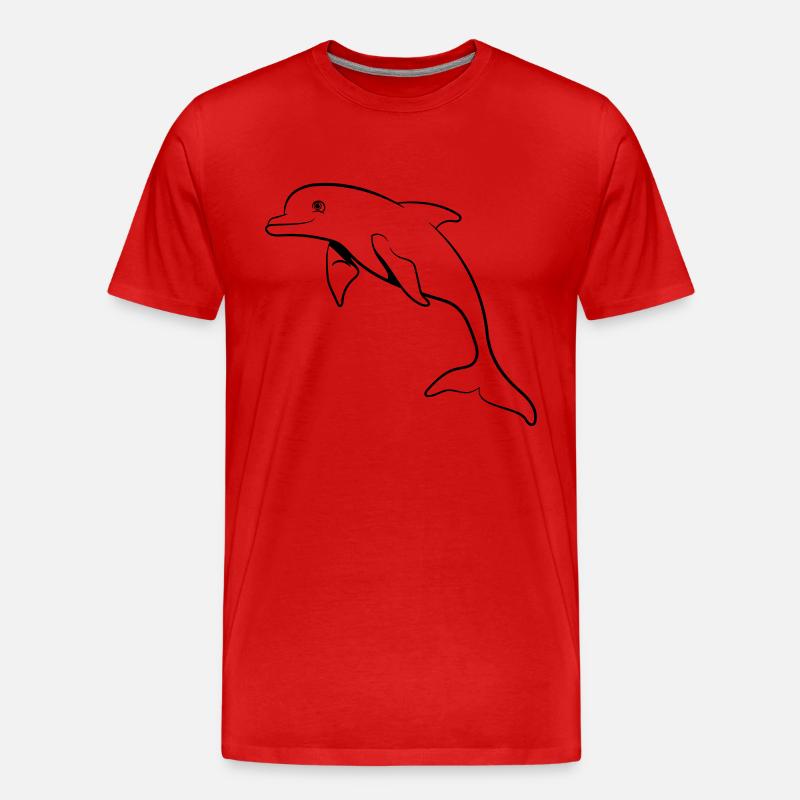 delfin süss springen - Männer Premium Bio T-Shirt - Rot