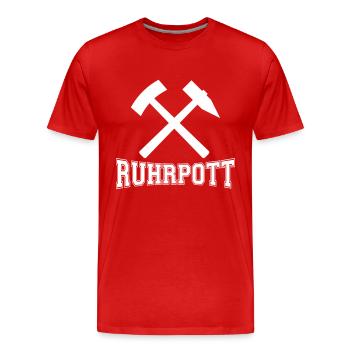 Ruhrpott - Männer Premium Bio T-Shirt - Rot - Vorne - Damien (186cm)