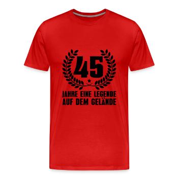 45 Jahre im Dienst 45. Dienstjubiläum Geschenk - Männer Premium Bio T-Shirt - Rot - Vorne - Damien (186cm)