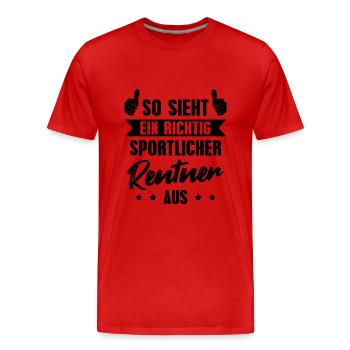 Ruhestand Pension Rente Sportlicher Rentner - Männer Premium Bio T-Shirt - Rot - Vorne - Damien (186cm)