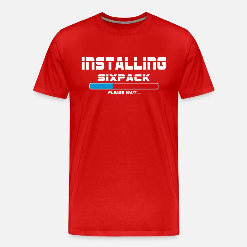 installing sixpack - Männer Premium Bio T-Shirt - Rot