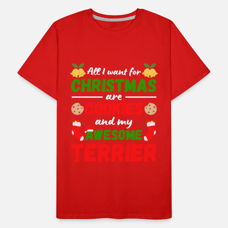 Biscuits de Noël Terrier T-shirt bio Premium Homme