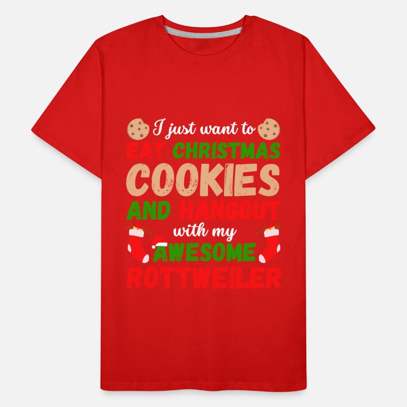 Biscuits Rottweiler de Noël T-shirt bio Premium Homme