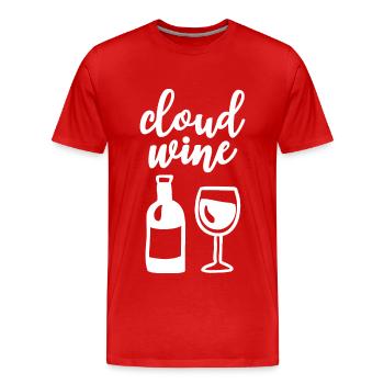 Cloud Vin Verre de vin Bouteille de vin Amateurs de vin - T-shirt bio Premium Homme - rouge - Devant - Damien (186cm)