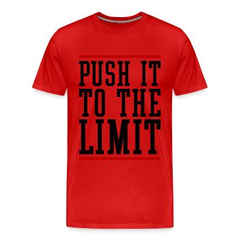 Poussez-le à la limite de la motivation - T-shirt bio Premium Homme - rouge - Devant - Damien (186cm)