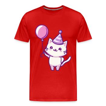 Cat Birthday Baby - Men's Premium Organic T-Shirt - red - Front - Damien (186cm)