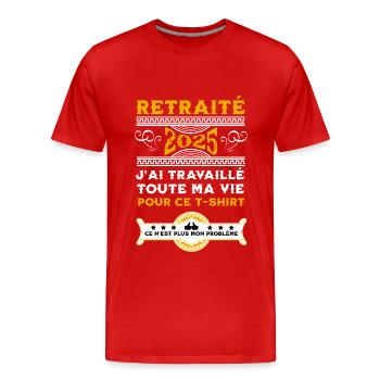 Retired 2025 - Men's Premium Organic T-Shirt - red - Front - Damien (186cm)