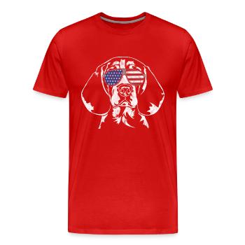 cru BEAGLE Amérique drapeau - T-shirt bio Premium Homme - rouge - Devant - Damien (186cm)
