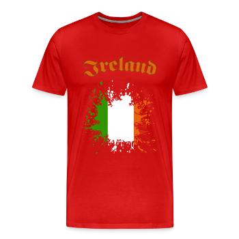 Ireland Shamrock - Männer Premium Bio T-Shirt - Rot - Vorne - Damien (186cm)