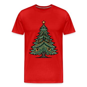 Arbre de Noël Noël - T-shirt bio Premium Homme - rouge - Devant - Damien (186cm)