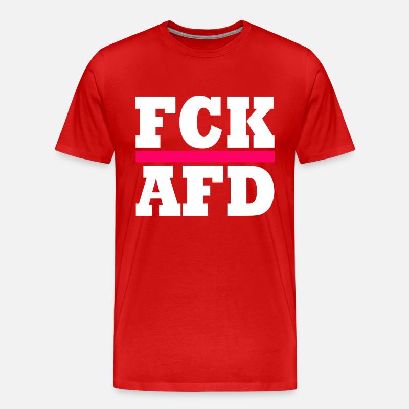 Fck afd - Männer Premium Bio T-Shirt - Rot