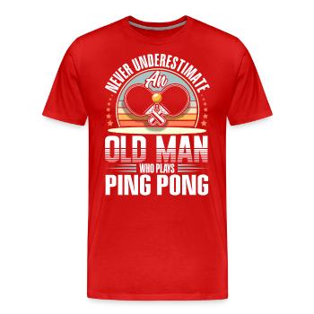 Ping-pong - T-shirt bio Premium Homme - rouge - Devant - Damien (186cm)