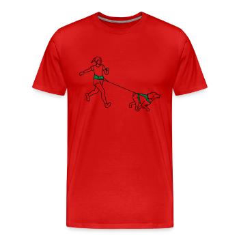 Canicross - Männer Premium Bio T-Shirt - Rot - Vorne - Damien (186cm)