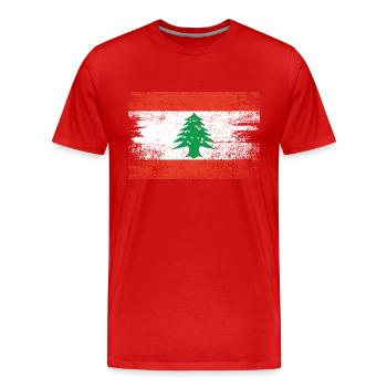Libanon Flagge Grunge - Männer Premium Bio T-Shirt - Rot - Vorne - Damien (186cm)