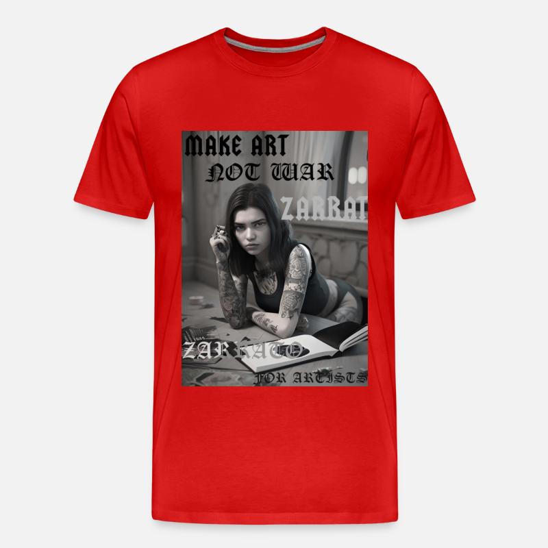 - Make Art Not War - - Männer Premium Bio T-Shirt - Rot