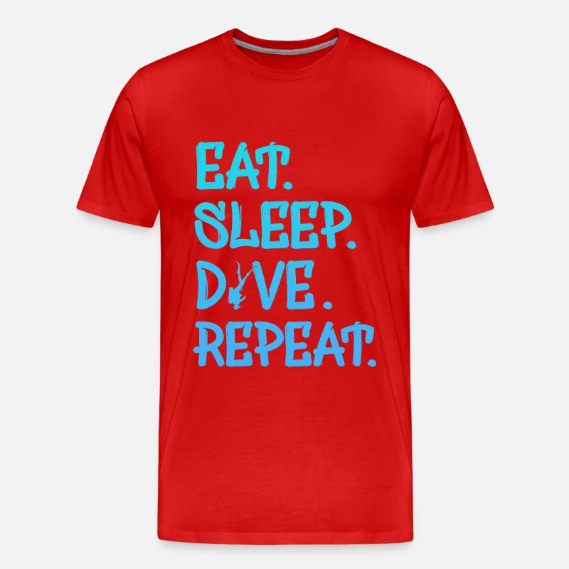Eat Sleep Dive Repeat - Männer Premium Bio T-Shirt - Rot