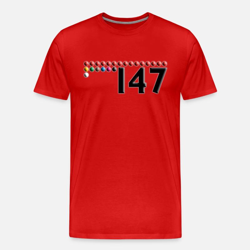 SNOOKER - Bälle 147 - Männer Premium Bio T-Shirt - Rot