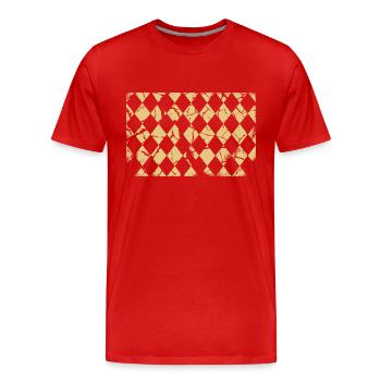 Motif à carreaux Fond Rectangle - T-shirt bio Premium Homme - rouge - Devant - Damien (186cm)