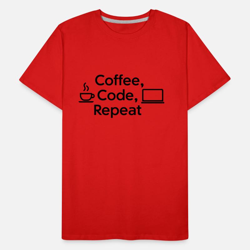 Café et code : routine quotidienne T-shirt bio Premium Homme