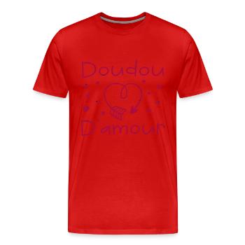 doudou d amour - T-shirt bio Premium Homme - rouge - Devant - Damien (186cm)