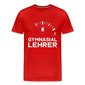 LUSTIG GYMNASIALLEHRER FERIEN GYMNASIUM LEHRER - Männer Premium Bio T-Shirt - Rot - Vorne - Damien (186cm)