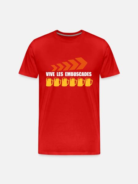 vive les embuscades1 - T-shirt bio Premium Homme - rouge