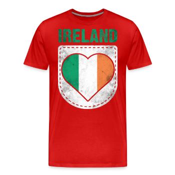 Ireland Flag Irish - Men's Premium Organic T-Shirt - red - Front - Damien (186cm)