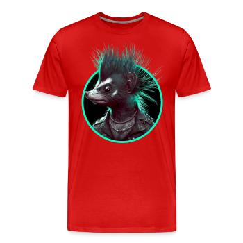 Mouffette punk - T-shirt bio Premium Homme - rouge - Devant - Damien (186cm)
