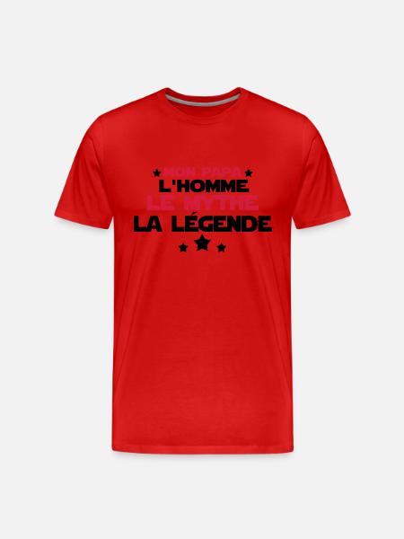 mon papa - T-shirt bio Premium Homme - rouge