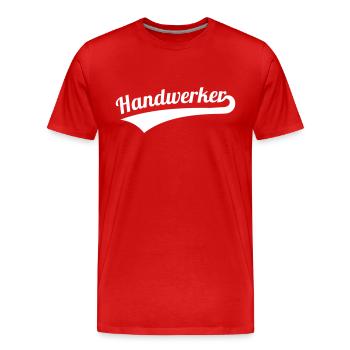 Handwerker - Männer Premium Bio T-Shirt - Rot - Vorne - Damien (186cm)