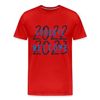 welcome 2023 - Men's Premium Organic T-Shirt - red - Front - Damien (186cm)