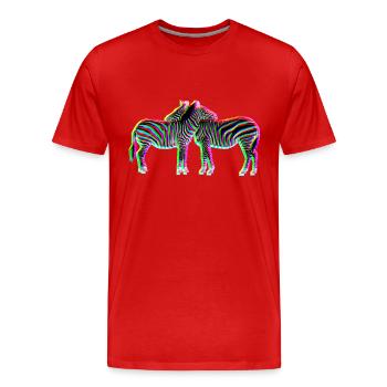 colorful ZEBRAS - Männer Premium Bio T-Shirt - Rot - Vorne - Damien (186cm)