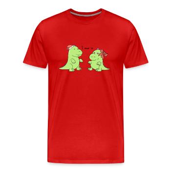 Petits dinosaures - I rawr u - T-shirt bio Premium Homme - rouge - Devant - Damien (186cm)