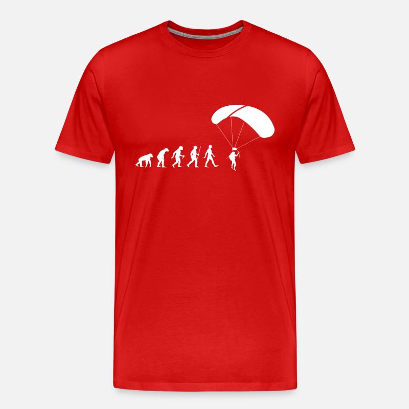 Evolution Paragleiten - Männer Premium Bio T-Shirt - Rot