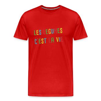 les legumes c'est la vie - T-shirt bio Premium Homme - rouge - Devant - Damien (186cm)