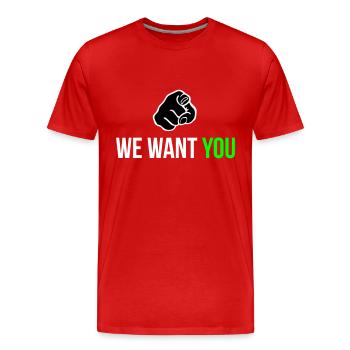we want you - T-shirt bio Premium Homme - rouge - Devant - Damien (186cm)