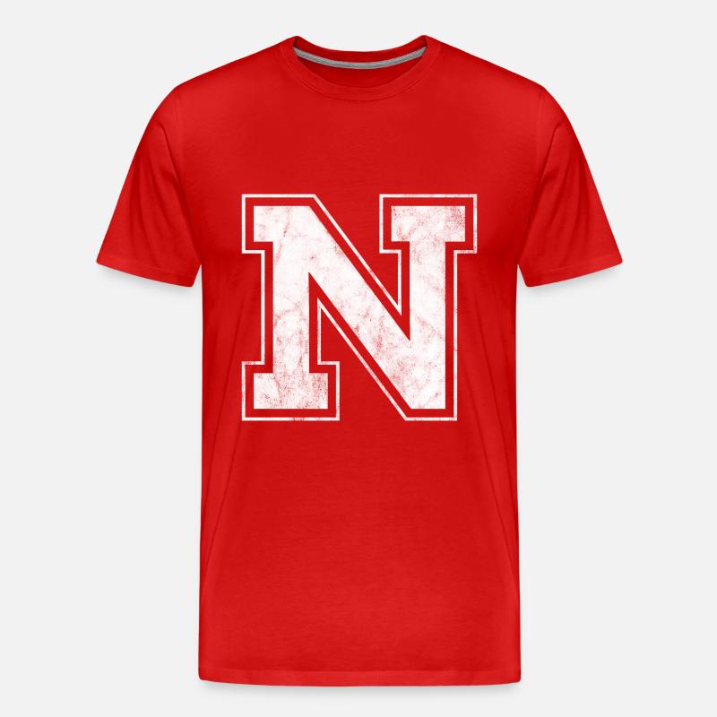 Buchstabe N - Männer Premium Bio T-Shirt - Rot