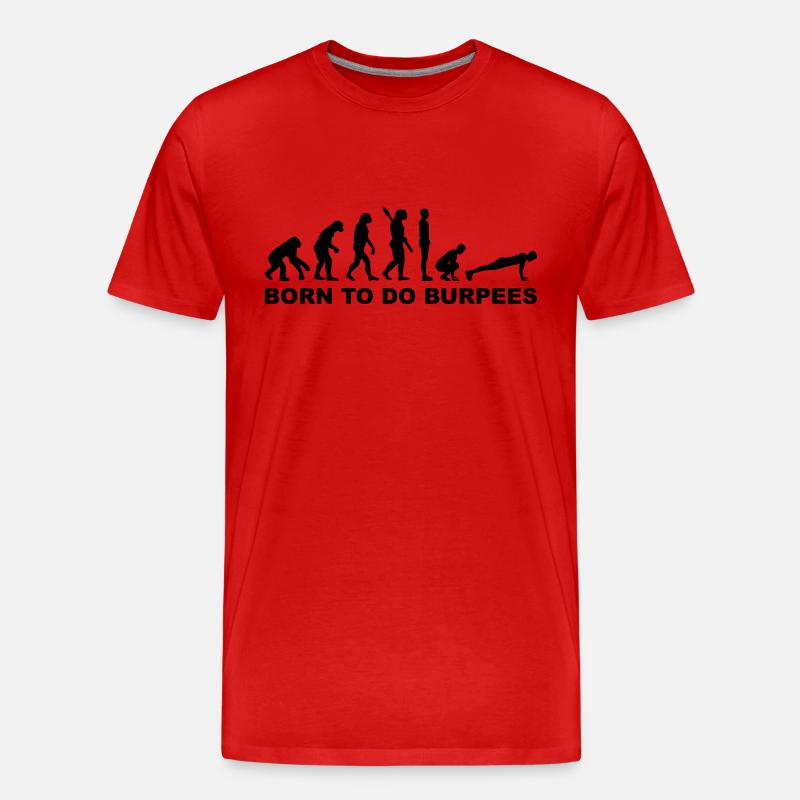 Evolution Burpees - T-shirt bio Premium Homme - rouge