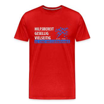 Sternzeichen Wassermann - Eigenschaften - Männer Premium Bio T-Shirt - Rot - Vorne - Damien (186cm)