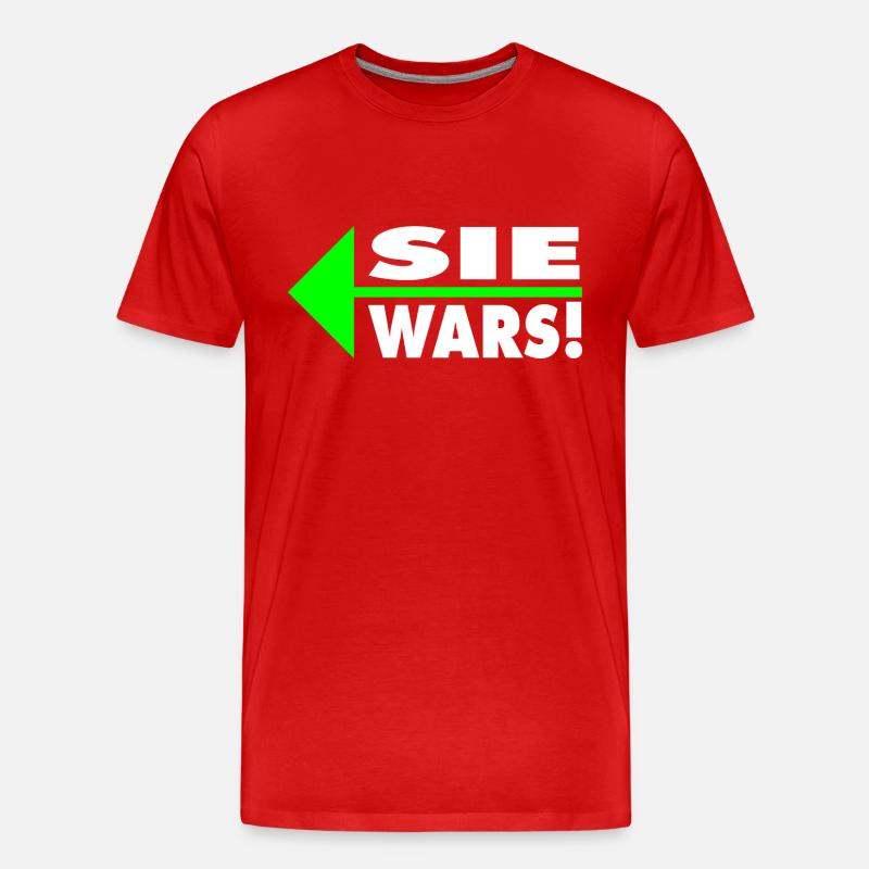 Sie wars! Partner- oder Partyshirt - Männer Premium Bio T-Shirt - Rot