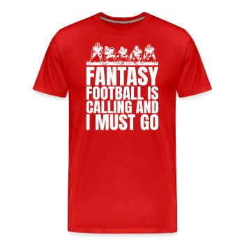 Funny men's fantasy football - Men's Premium Organic T-Shirt - red - Front - Damien (186cm)