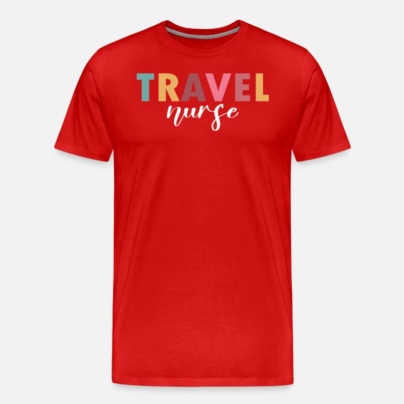 Reisekrankenschwester Leben - Männer Premium Bio T-Shirt - Rot