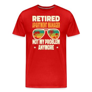 Hommes retraités Gestionnaire d’appartement à la retraite Pas mon - T-shirt bio Premium Homme - rouge - Devant - Damien (186cm)